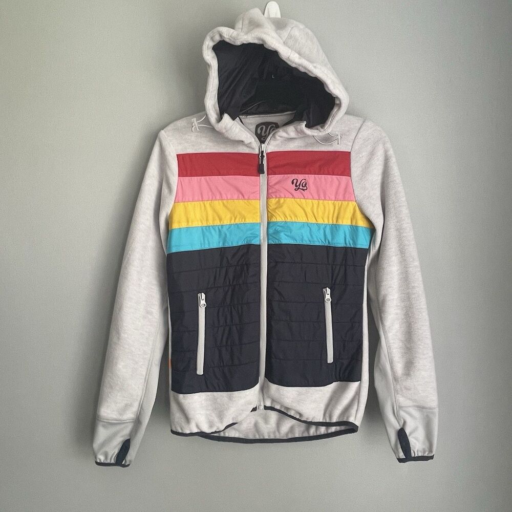 Yo Colorado Women’s Rainbow XS Multi-Colored Puffer Long Sleeve Hoodie Jacket